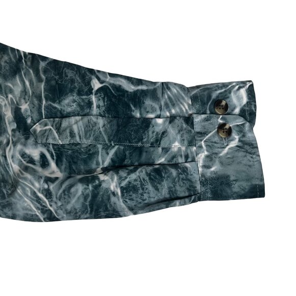 Mossy Oak Long Sleeve Button Up Fishing Shirt Mens Medium Water Print - Picture 8 of 11